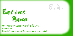 balint mano business card